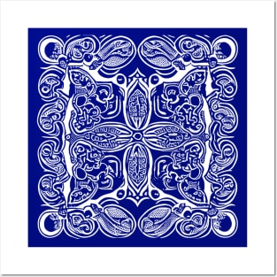 Paisley Print - Lapis Blue Aesthetic Posters and Art